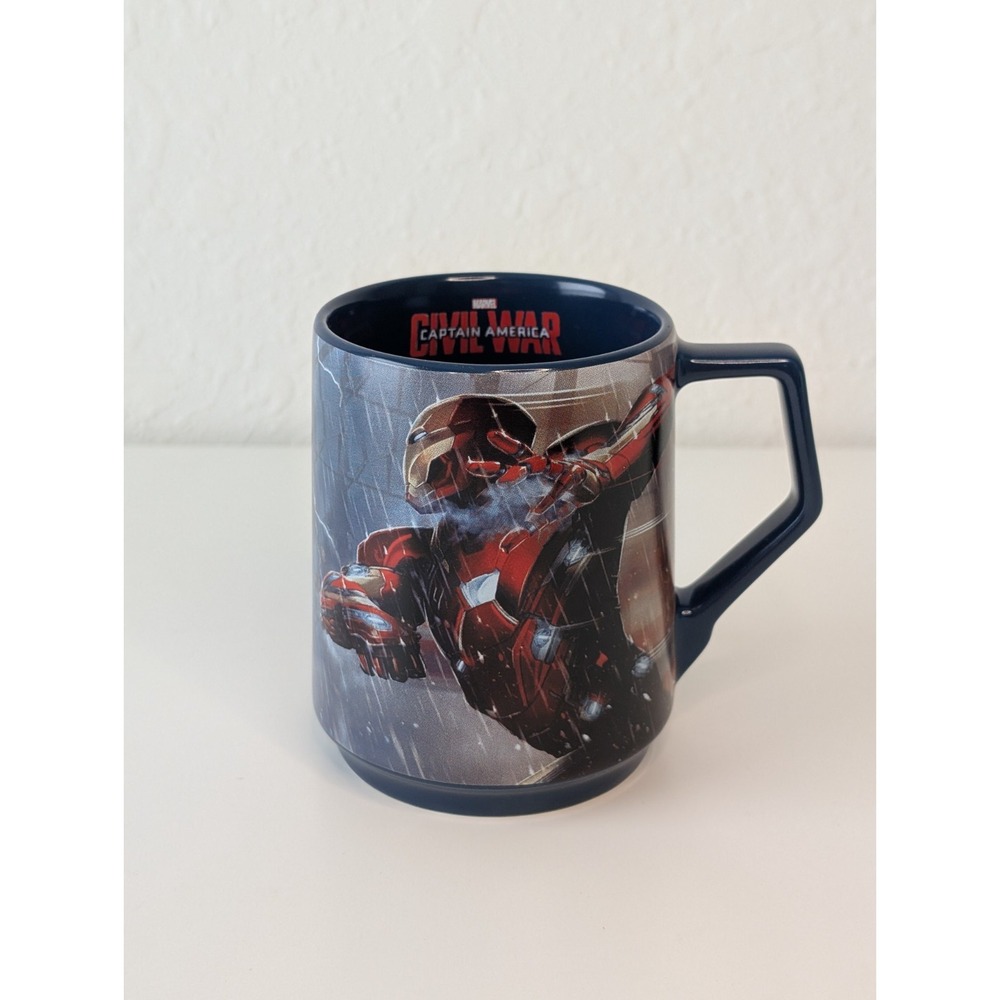 Disney Store Marvel Civil War Captain America + Iron Man Coffee Mug